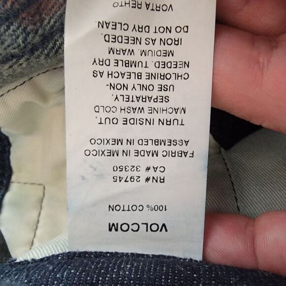 Volcom Vorta Rehto slim straight dark wash denim jeans sz 30 - Picture 9 of 9